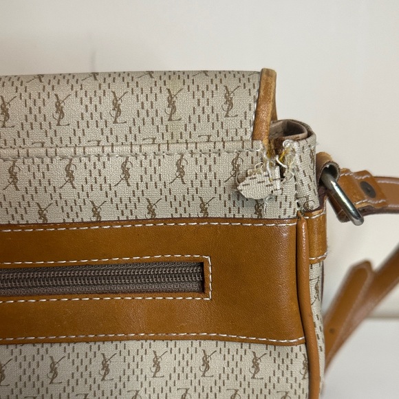 Yves Saint Laurent Cream and Tan Crossbody Bag - Picture 3 of 6